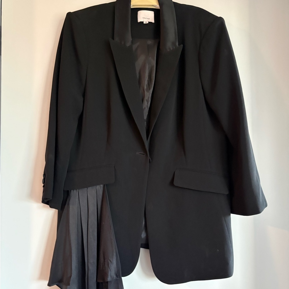 Saint Laurent Black Satin-Trim Blazer